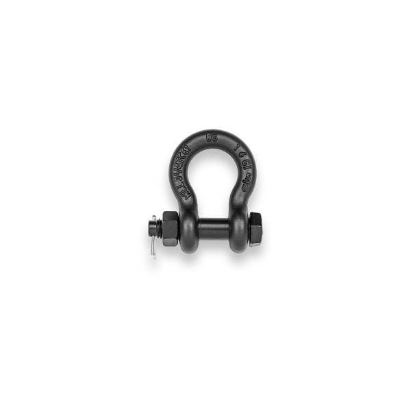 High-strength shackle, curved with nut & split pin