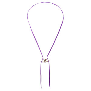 Aerial Silk Halskette - goldener Anhänger + lila...