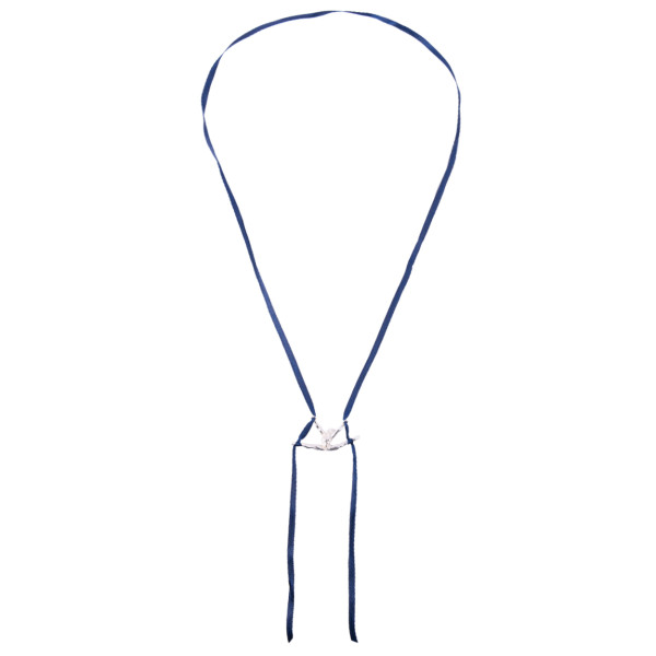 Aerial Silk Halskette - silberner Anhänger + blaues Vertikaltuch